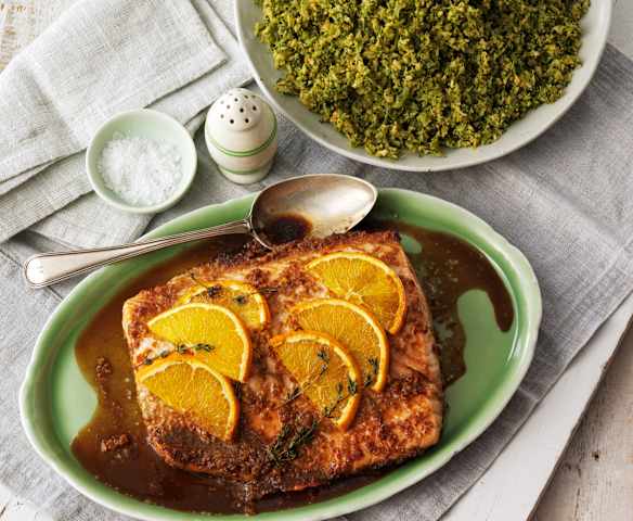 Orange Salmon with Broccoli Couscous Orange Salmon with Broccoli Couscous