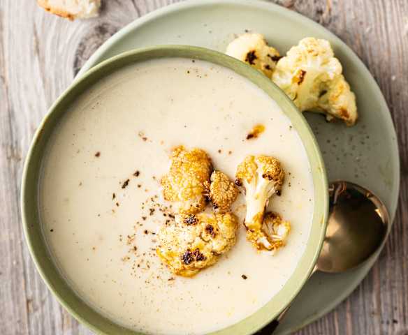 Cauliflower Cream Soup and Glazed Florets Cauliflower Cream Soup and Glazed Florets