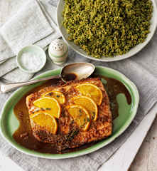 Orange Salmon with Broccoli Couscous