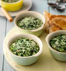 Potted Eggs with Spinach and Bacon