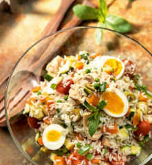 Rice Salad with Eggs and Tuna