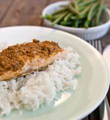 Salmon Tikka Dinner with Steamed Rice
