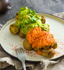 Canarian Potatoes with Red and Green Sauce