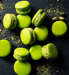 Pistachio Macarons with Pistachio Ganache