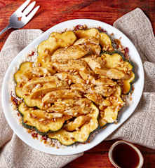Maple Glazed Chicken with Acorn Squash and Rice