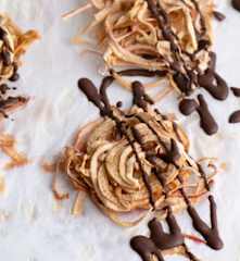 Dried Spiralized Apple Stacks with Chocolate