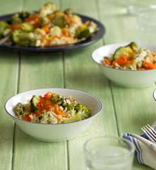 Asian-style Chicken, Rice and Vegetables