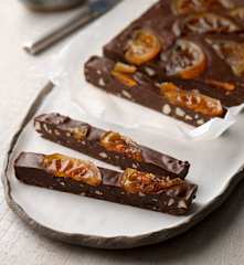 Candied Orange and Almond Chocolate Slice