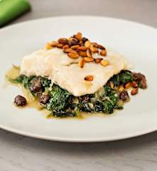 Sea Bass with Raisins and Pine Nuts