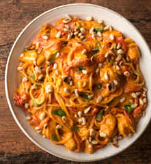 Chicken, Basil and Roasted Red Pepper Spaghetti (TM6 & TM5)