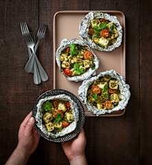 Spiced paneer parcels