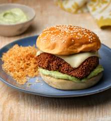 Fish Burger with Salt and Vinegar Shoestring Potatoes