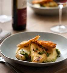 Celeriac with Chimichurri Dressing and Crispy Puff Pastry